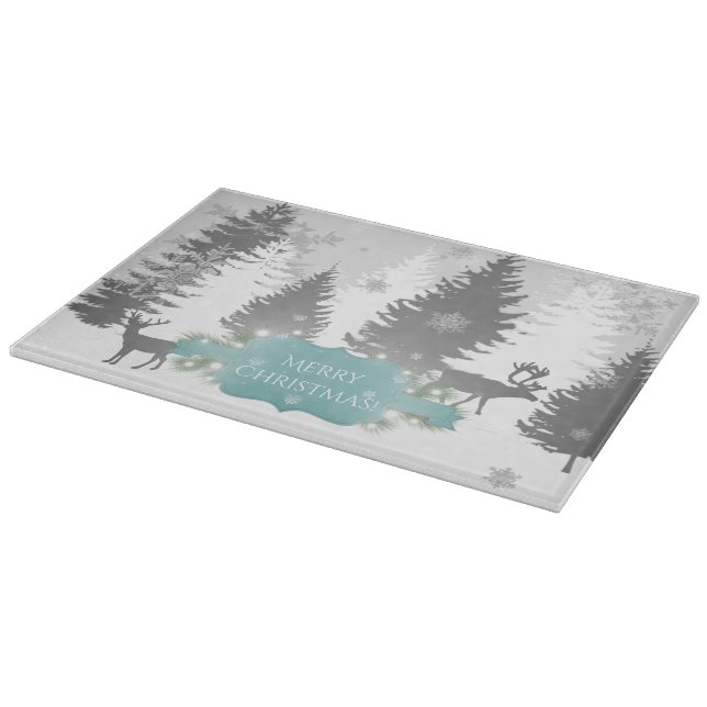 Tabla De Cortar Winter Wonderland Cutting Board - Verde azulado (Borde)