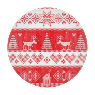 Tabla De Cortar Winter Wonderland: Vintage Seamless Design.