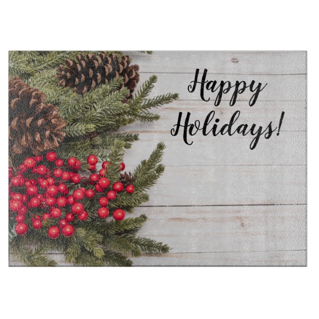 Tabla De Cortar Wreath and Holly Holiday Collection (Anverso)