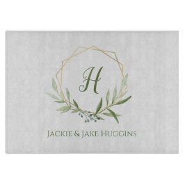 Tabla De Cortar Wreath de vegetación geométrica