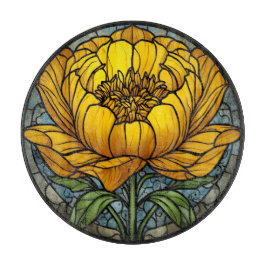 Tabla De Cortar Yellow Peony Stained Glass