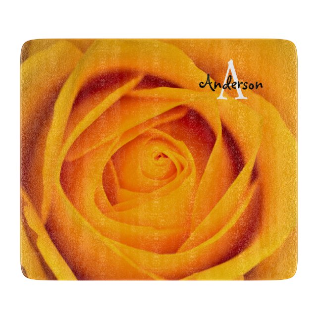 Tabla De Cortar Yellow rose flower Glass chopping board (Anverso)