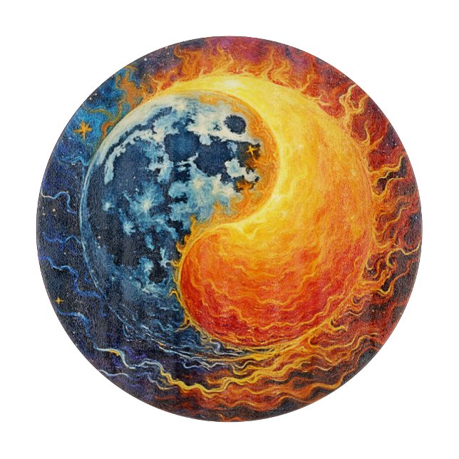 Tabla De Cortar Yin Yang Art Celestial (Anverso)