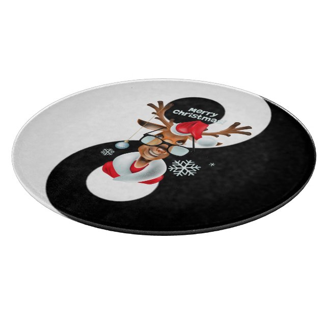 Tabla De Cortar Yin yang con reno (Borde)