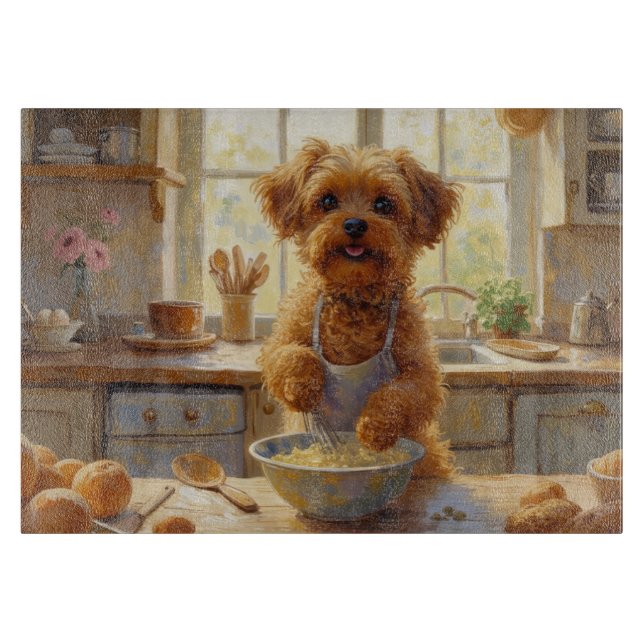 Tabla De Cortar Yorkipoo Cooking in Kitchen (Anverso)