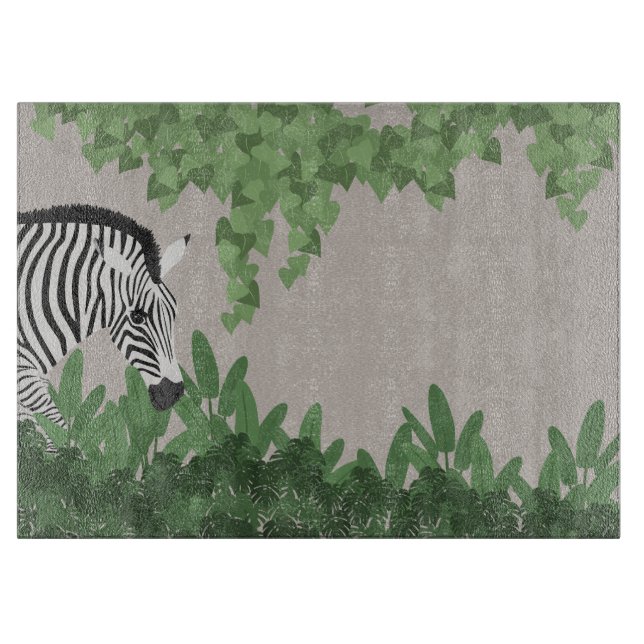 Tabla De Cortar Zebra amongst Leaves (Anverso)