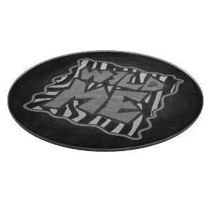 Tabla De Cortar Zebra negra y gris claro me salvaje