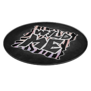 Tabla De Cortar Zebra negra y rosa salvaje de mí