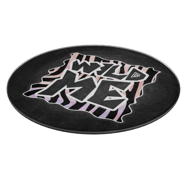 Tabla De Cortar Zebra negra y rosa salvaje de mí (Borde)