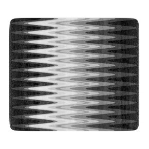 Tabla De Cortar Zig Zag Black Gray Pattern