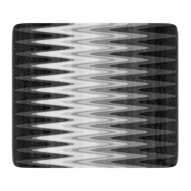 Tabla De Cortar Zig Zag Black Gray Pattern (Anverso)