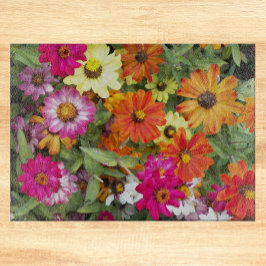 Tabla De Cortar Zinnia Flower Garden Floral