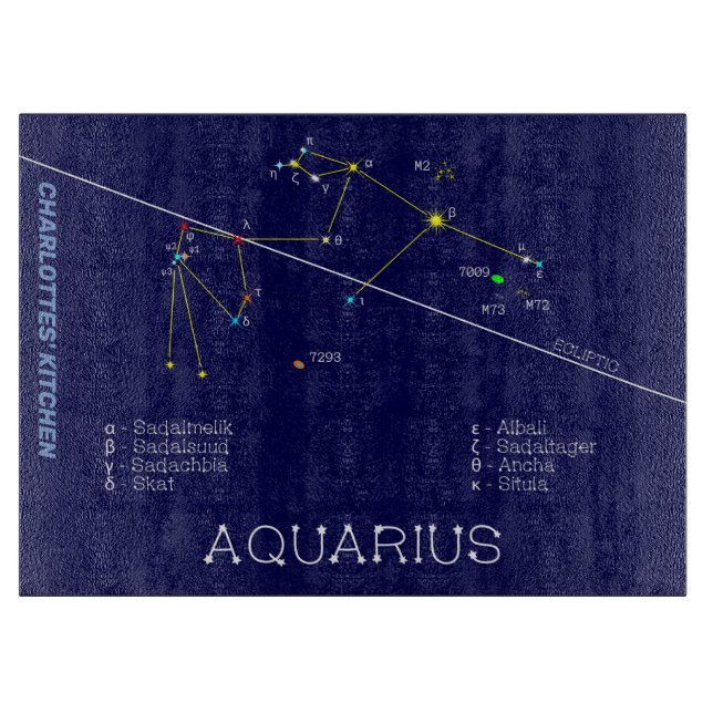 Tabla De Cortar Zodiac Constellation Aquarius (Anverso)