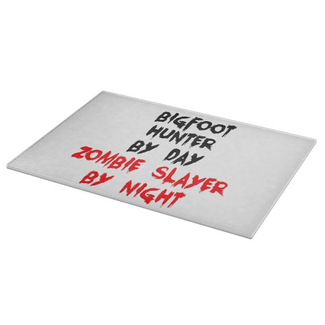 Tabla De Cortar Zombie Slayer Bigfoot Hunter (Borde)