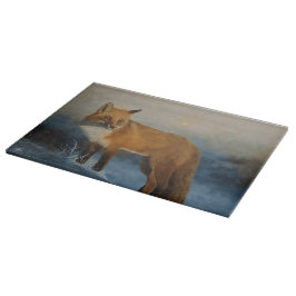 Tabla De Cortar Zorro de Invierno