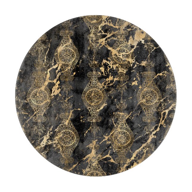 TABLA DE CORTE DE BANDEJA DE VINTAJE DE ORO NEGRO  (Anverso)