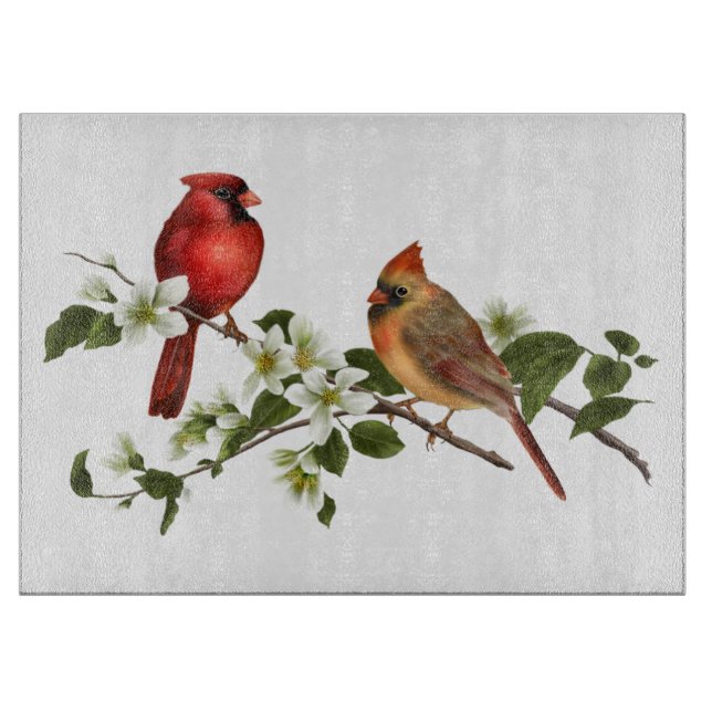Tabla de corte de cardenales y dogwood (Anverso)