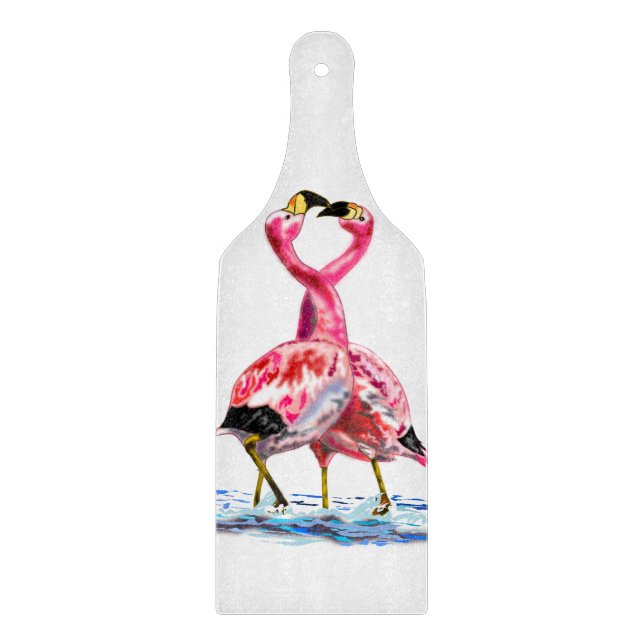 Tabla de corte de flamencos rosados (Anverso)