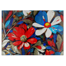 Tabla de corte de flores silvestres vívidas