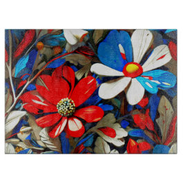 Tabla de corte de flores silvestres vívidas