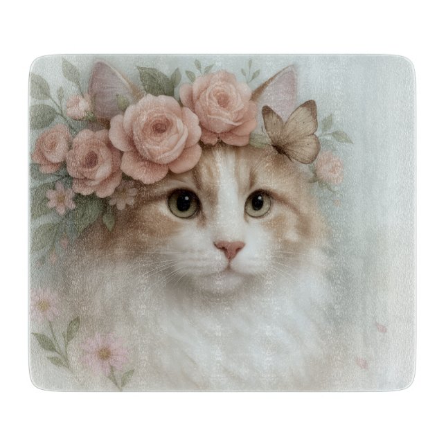 Tabla de corte de gato Shabby Chic (Anverso)