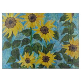 Tabla de corte de girasoles artísticos