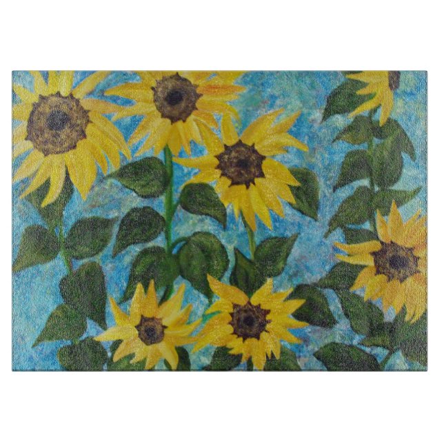 Tabla de corte de girasoles artísticos (Anverso)