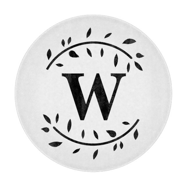 Tabla de corte de hojas personalizadas de monogram (Anverso)