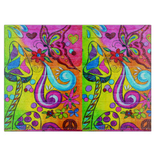 tabla de corte de hongos y mariposas mágicas