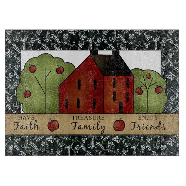 Tabla de corte de vidrio Country Inspirations (Anverso)