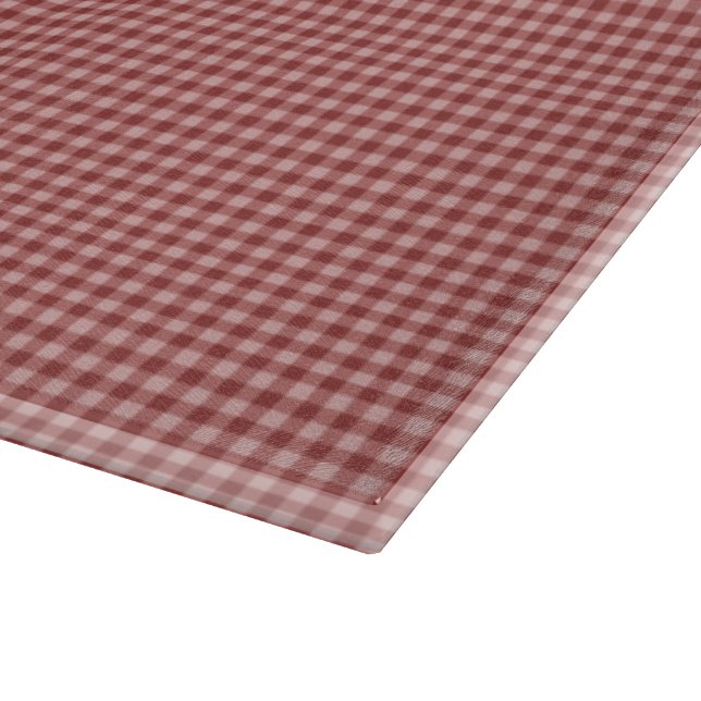 TABLA DE CORTE DE VIDRIO GLASS Burgundy Gingham-15 (Borde)