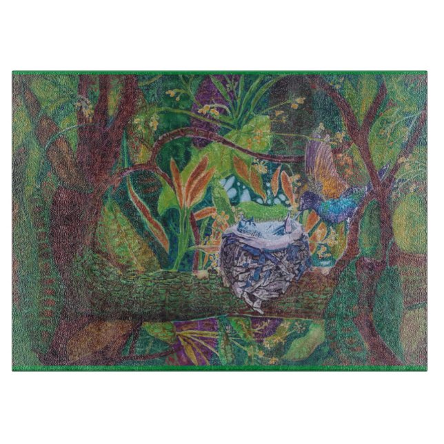 Tabla de corte de vidrio Hummingbird (Anverso)