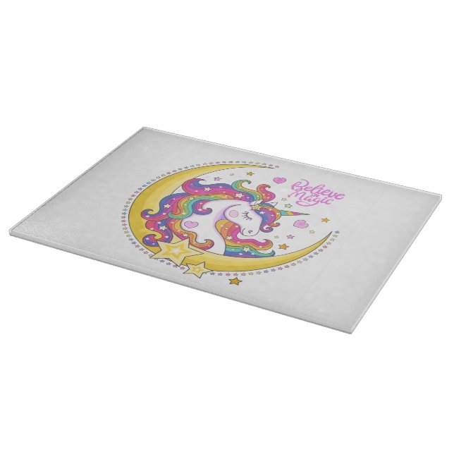Tabla de corte de vidrio mágico de Unicorn (Borde)