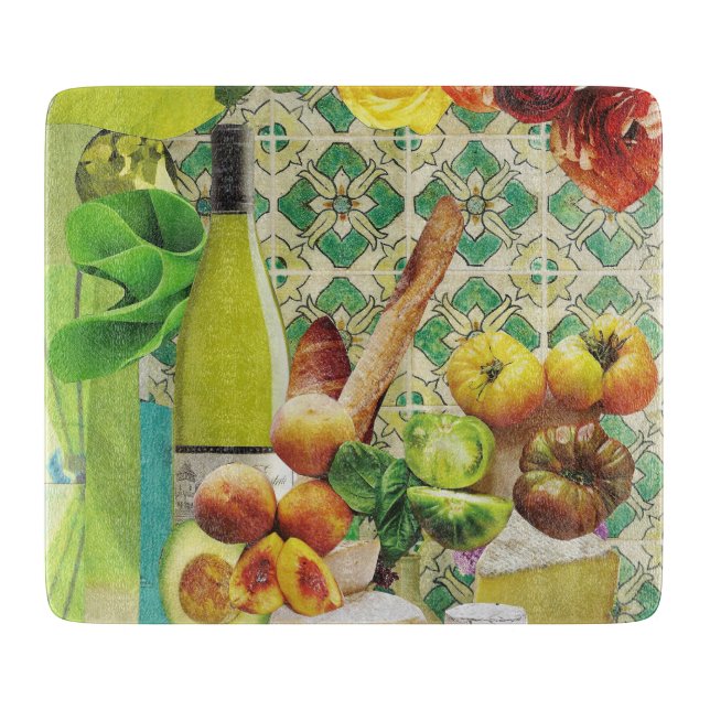 Tabla de corte de vidrio Tile verde mexicano (Anverso)