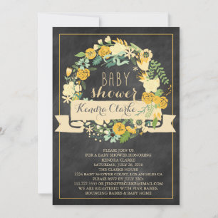 TABLA DE DESCANSO FLORAL INVITACIÓN DE BABY SHOWE