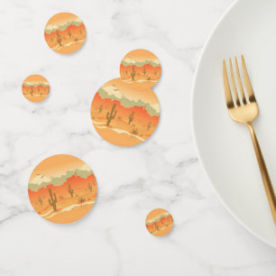 Tabla de diseño del paisaje del desierto Confetti
