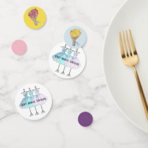 Tabla de ducha de novia confetti