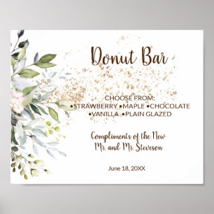 Tabla de dulces de Donut Bar Señal de Bodas Herbal