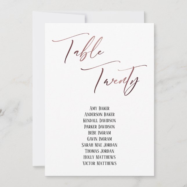 Tabla de escritura a mano de oro Rosa de 20 asient (Anverso)