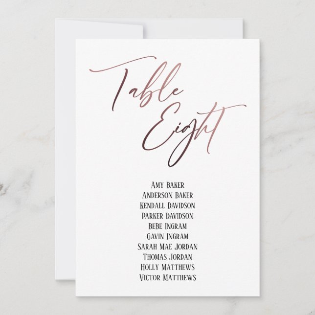 Tabla de escritura a mano de oro Rosa de ocho asie (Anverso)