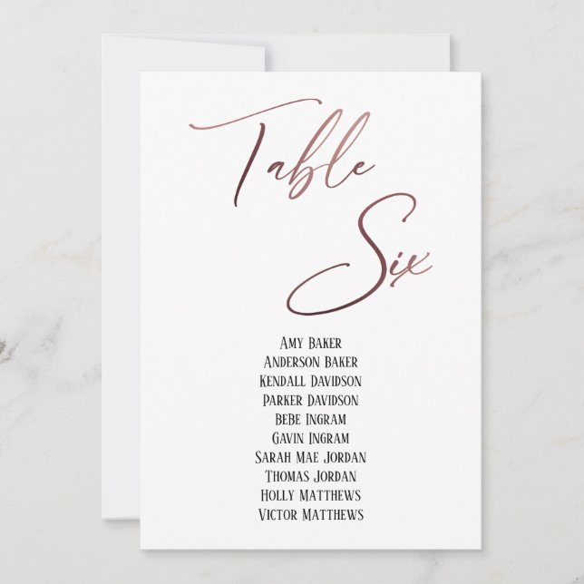 Tabla de escritura a mano de oro Rosa de seis asie (Anverso)