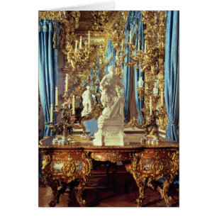 Tabla de escritura y estatua de Louis XV