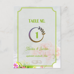 Tabla de invitación a la boda verde real sin cosec