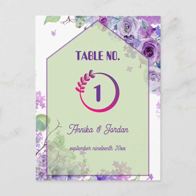 Tabla de invitaciones a bodas florales de lujo No  (Anverso)