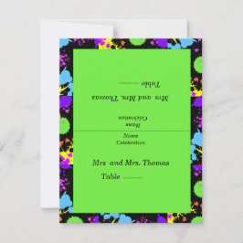 Tabla de manchas de pintura de neón, tarjetas de a