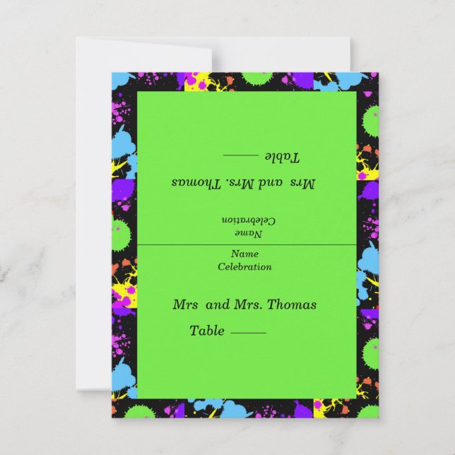 Tabla de manchas de pintura de neón, tarjetas de a (Anverso)