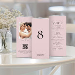 Tabla de menú Boda de fotos rosa de Rubor sin trip<br><div class="desc">NOTA IMPORTANTE: Este triple se suministra plano, SIN puntuación previa. Tendrás que doblarlo tú mismo. Para ayudarle con el plegado preciso, se imprimen directrices en la parte posterior de los tres paneles, además de un panel extra delgado en el lado derecho para que aplique pegamento para pegar el tríplio una...</div>