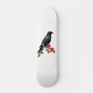 Tabla de monopatín Black Raven & Red Roses