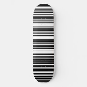 Tabla de monopatín con código de barras negro