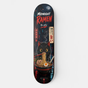 Tabla de monopatín de gato de ramen japonés lindo 